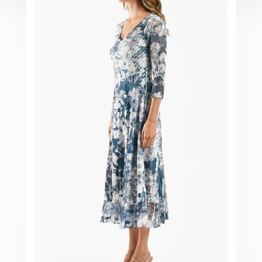 Komarov Blue Floral Midi Dress - Picture 2 of 16